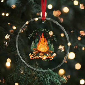 Fires Friends Fun Camping Crew Crystal Glass Ornament Cozy Campfire Adventure Outdoor Lovers TS02 Print Your Wear