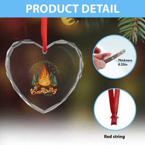 Fires Friends Fun Camping Crew Heart Crystal Glass Ornament Cozy Campfire Adventure Outdoor Lovers TS02 Print Your Wear