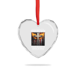 Firm In Faith Fierce In Justice Charlie Kirk Heart Crystal Glass Ornament Christian Cross American Flag TS11 Print Your Wear