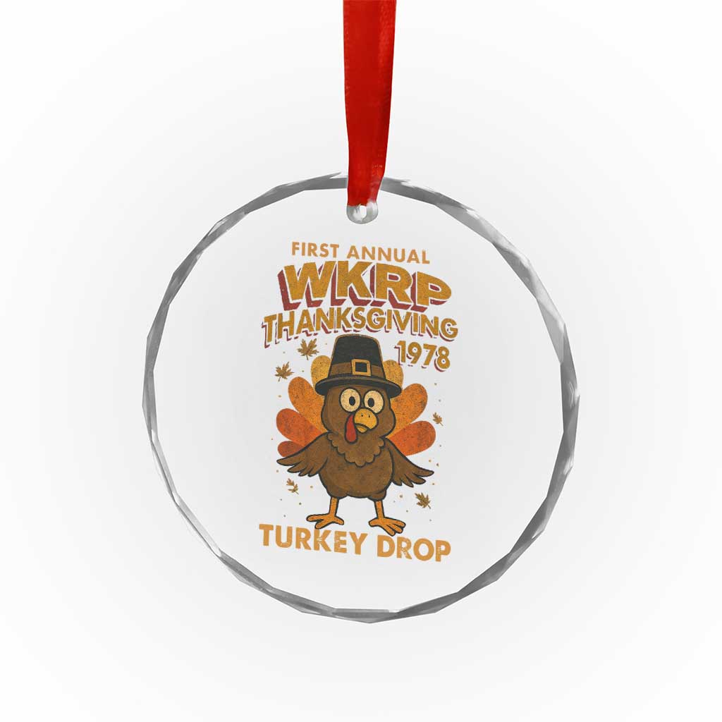 First Annual WKRP Crystal Glass Ornament Funny Thanksgiving Day WKRP Turkey Drop TS10 Print Your Wear