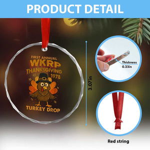 First Annual WKRP Crystal Glass Ornament Funny Thanksgiving Day WKRP Turkey Drop TS10 Print Your Wear