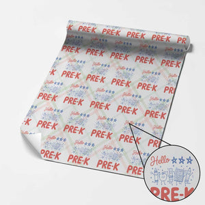 First Day of Pre-K Boys Girls Toddler Preschool Patriotic US Wrapping Paper Roll TS14 Christmas Plaid Print Your Wear