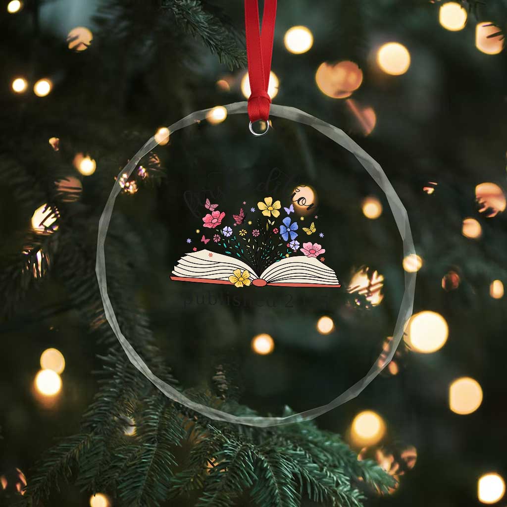First Edition Published 2025 Crystal Glass Ornament Littlest Bookworm Funny Annoucement Baby Shower TS10 Print Your Wear