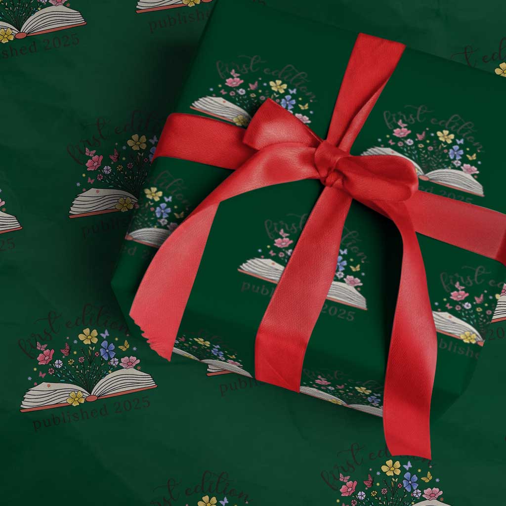 First Edition Published 2025 Wrapping Paper Roll Littlest Bookworm Funny Annoucement Baby Shower TS10 Green Print Your Wear