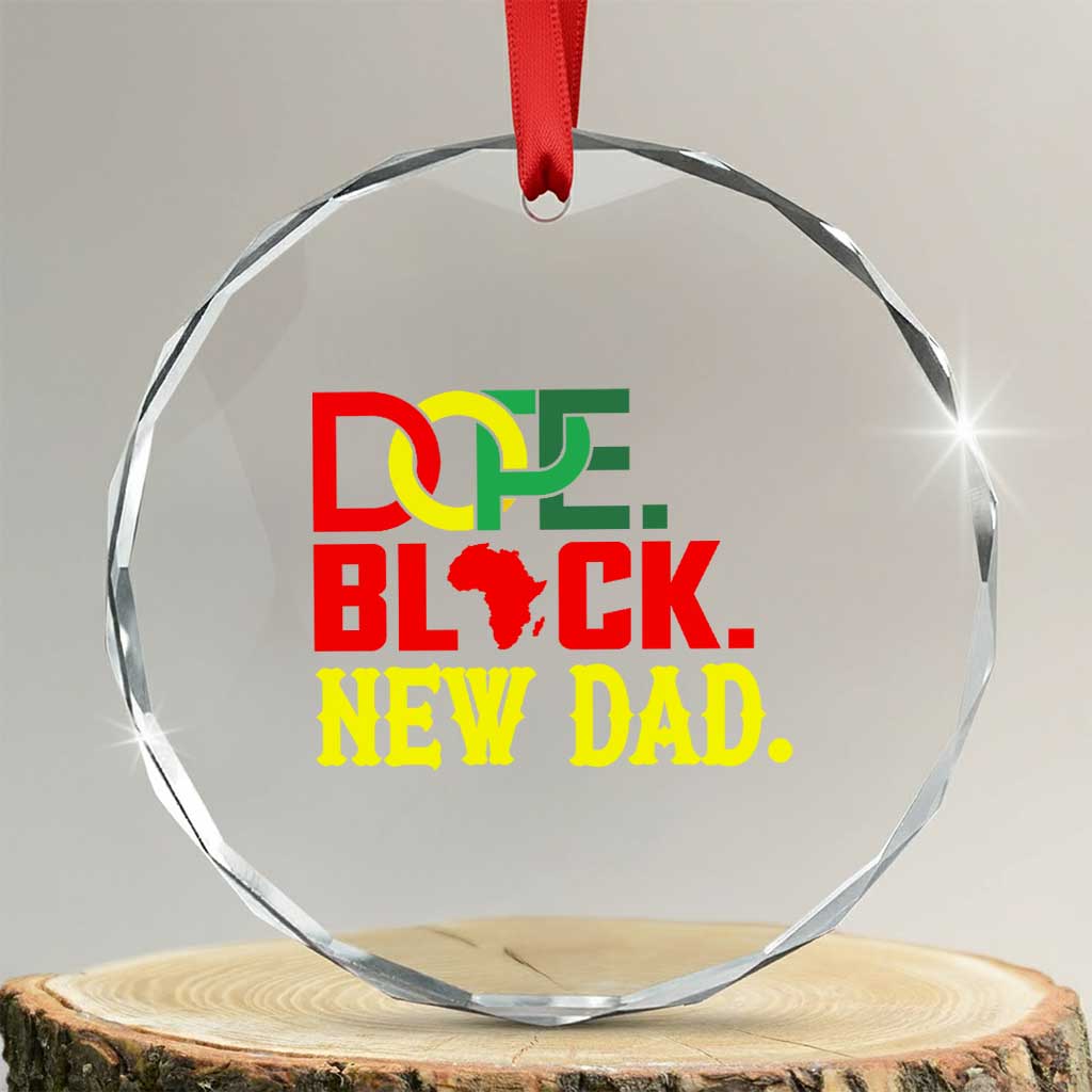 First Father's Day African American Dad Crystal Glass Ornament New Dad Gift TS12 Transparent Glass 3'' Circle Print Your Wear