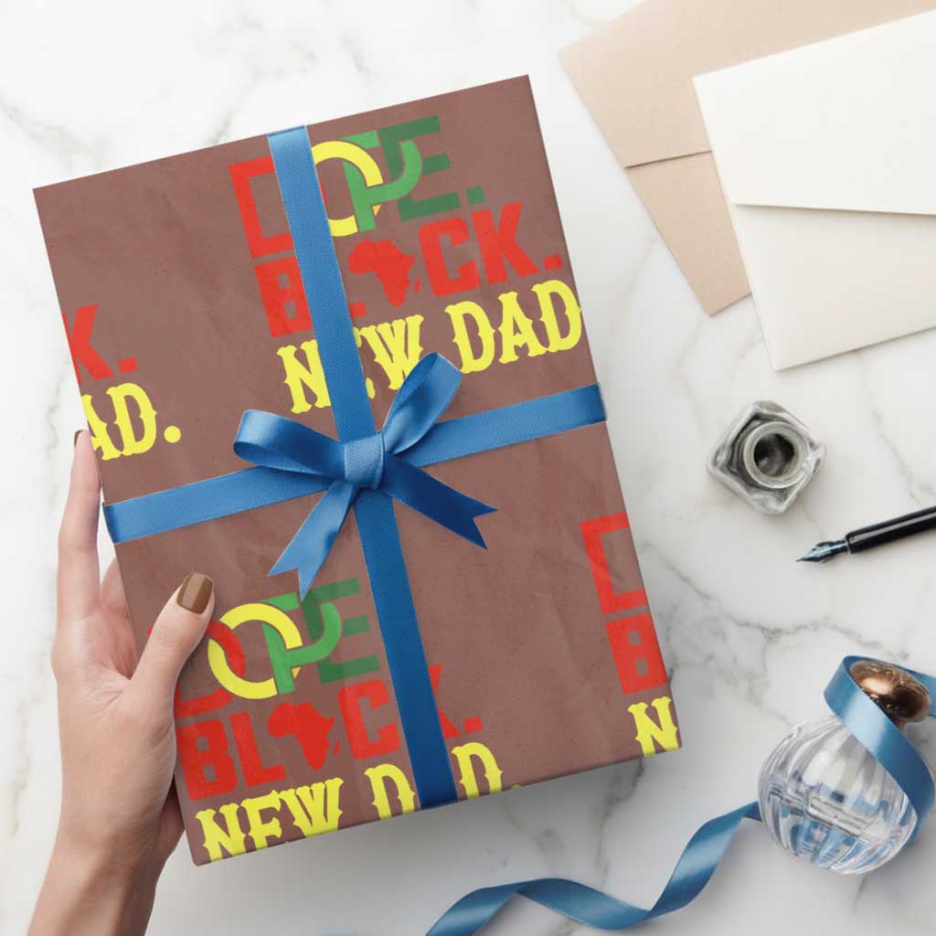 First Father's Day African American Dad Wrapping Paper Roll New Dad Gift
