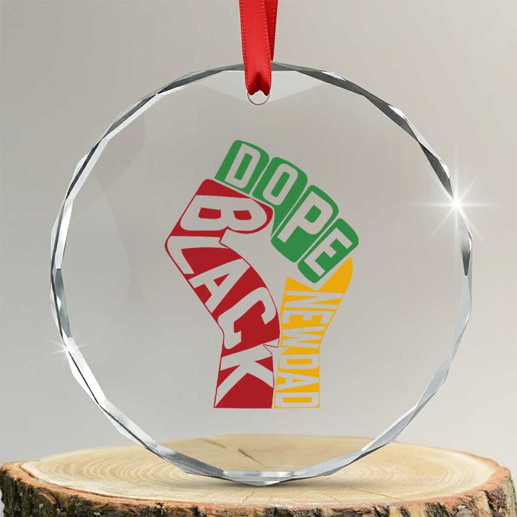 First Fathers Day Black Dad Crystal Glass Ornament New Dad Gift TS12 Transparent Glass 3'' Circle Print Your Wear