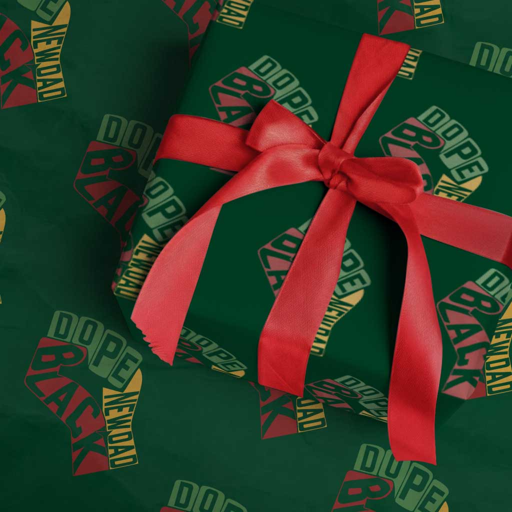 First Fathers Day Black Dad Wrapping Paper Roll New Dad Gift TS12 Green Print Your Wear