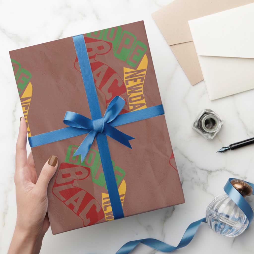 First Fathers Day Black Dad Wrapping Paper Roll New Dad Gift