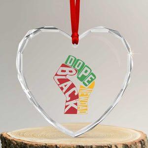 First Fathers Day Black Dad Heart Crystal Glass Ornament New Dad Gift