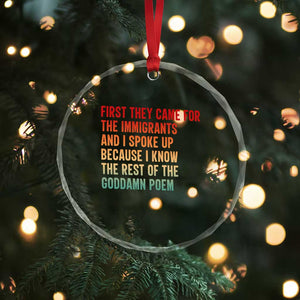 First They Came For The Immigrants Crystal Glass Ornament Retro Human Rights Protest TS10 Print Your Wear