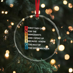 First They Came for The Immigrants Crystal Glass Ornament Sarcastic Immigration Rights Protest TS14 Print Your Wear