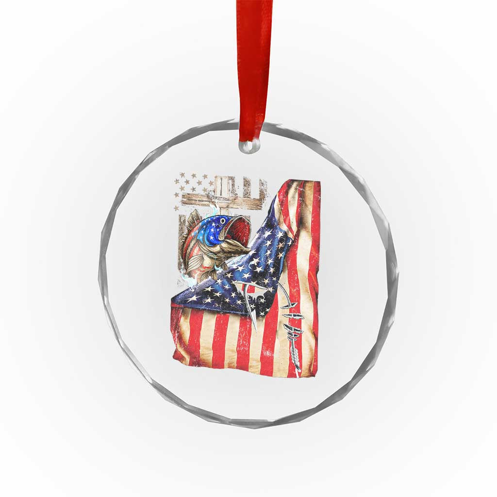 Fisherman Christian Fishing Vintage American Flag Crystal Glass Ornament TS11 Print Your Wear