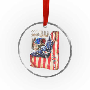 Fisherman Christian Fishing Vintage American Flag Crystal Glass Ornament TS11 Print Your Wear