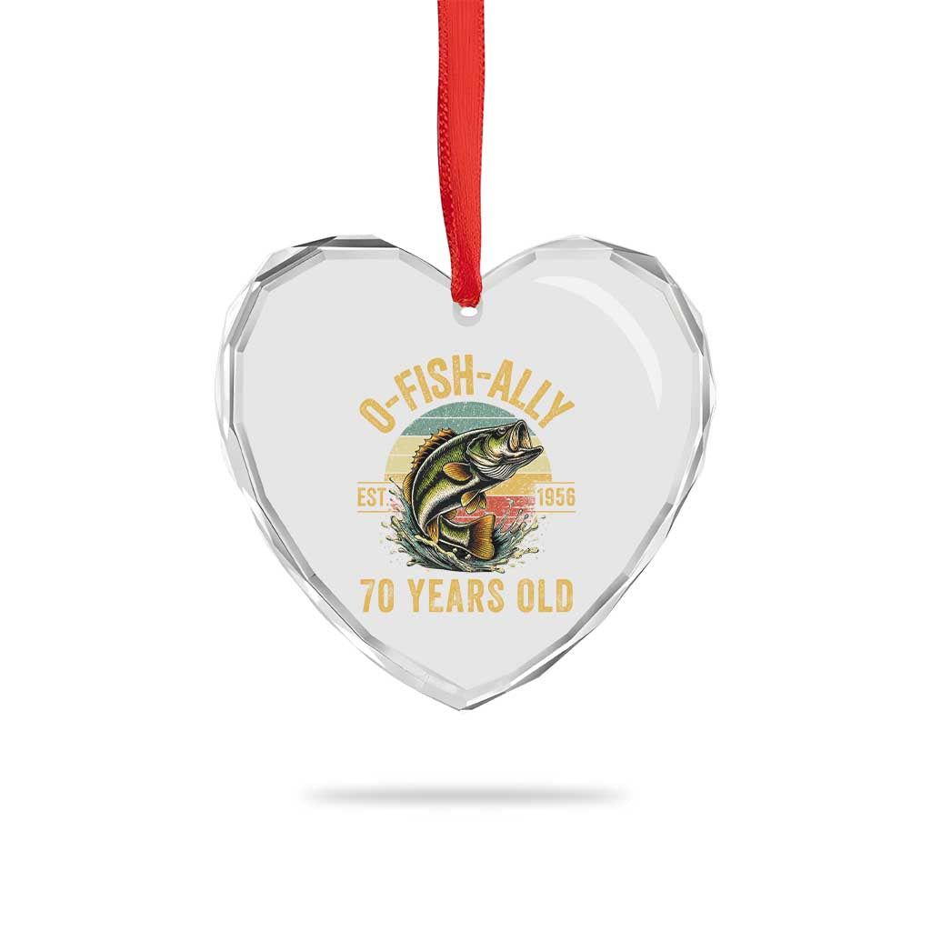 Fishing 70th Birthday Heart Crystal Glass Ornament O Fish Ally 70 Years Old Fisherman Gifts TS11 Print Your Wear