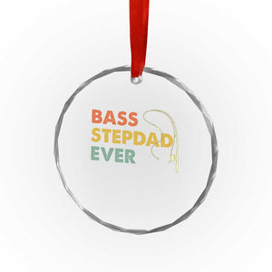 Fishing Bonus Dad Crystal Glass Ornament Retro Bass Stepdad Ever Fathers Day Fisherman TS10 Print Your Wear