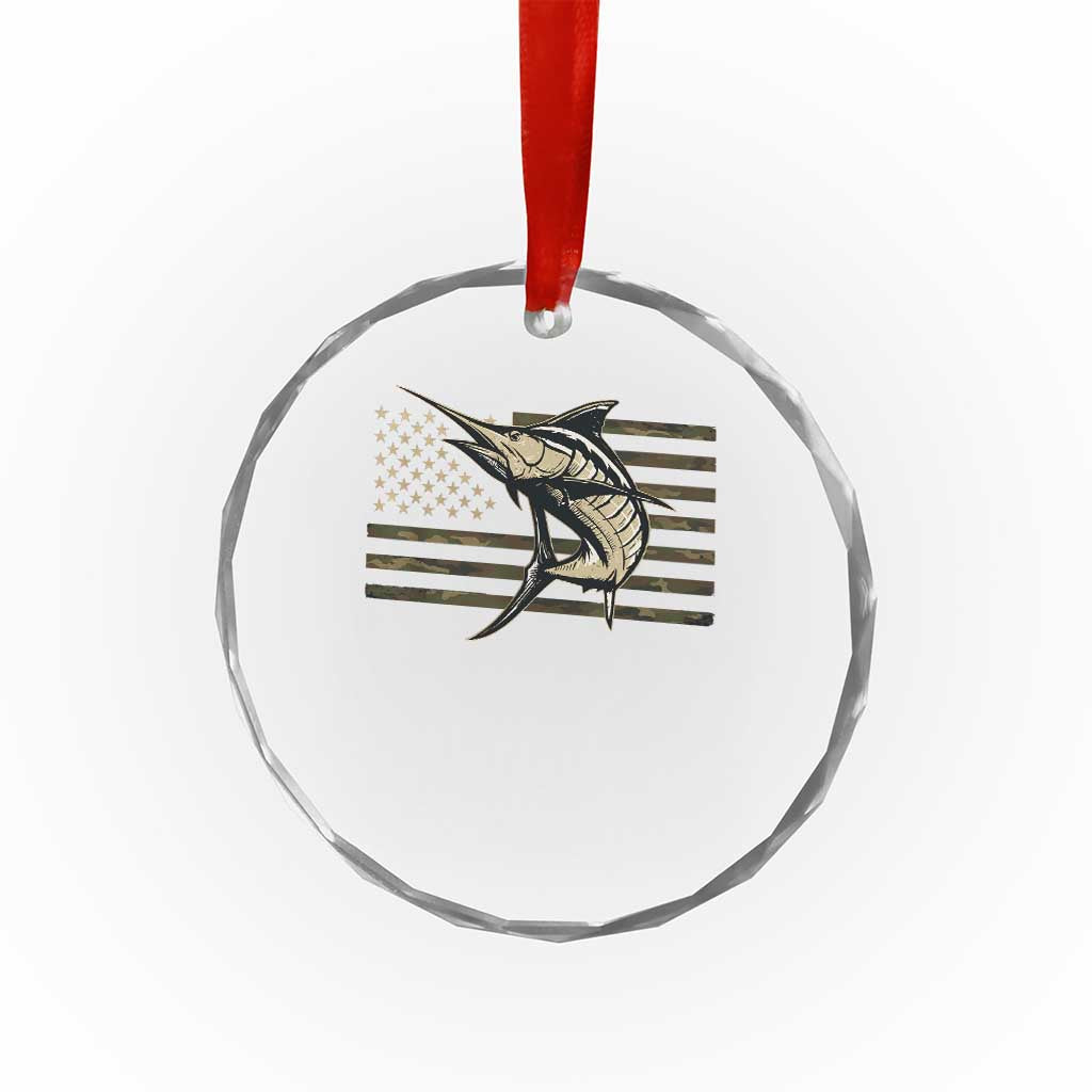 Fishing Camouflage US Flag Crystal Glass Ornament Swordfish Fish Fisherman Camo TS10 Print Your Wear