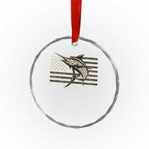 Fishing Camouflage US Flag Crystal Glass Ornament Swordfish Fish Fisherman Camo TS10 Print Your Wear