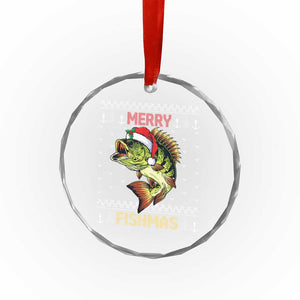 Fishing Crystal Glass Ornament Merry Fishmas Bass Fish Ugly Sweater TS10 Print Your Wear