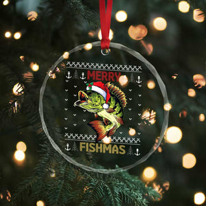 Fishing Crystal Glass Ornament Merry Fishmas Bass Fish Ugly Sweater TS10 Print Your Wear