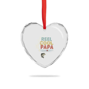 Fishing Dad Heart Crystal Glass Ornament Reel Cool Papa Retro Vintage TS02 Print Your Wear