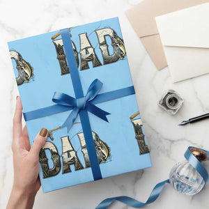 Fishing Dad Wrapping Paper Roll Funny Angler Fathers Day Gift TS12 Light Blue Print Your Wear
