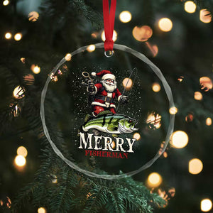 Fishing Gifts Crystal Glass Ornament Merry Fisherman Santa Claus Fish Fishing Rod TS10 Print Your Wear