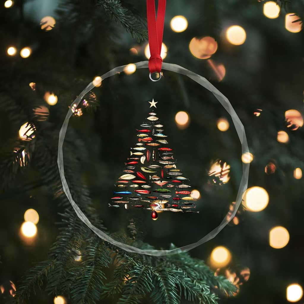 Fishing Lure Christmas Tree Crystal Glass Ornament Retro Fisherman Xmas Fish Fly TS10 Print Your Wear