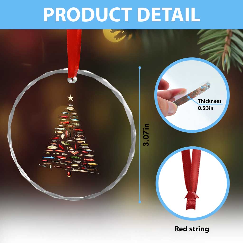 Fishing Lure Christmas Tree Crystal Glass Ornament Retro Fisherman Xmas Fish Fly TS10 Print Your Wear