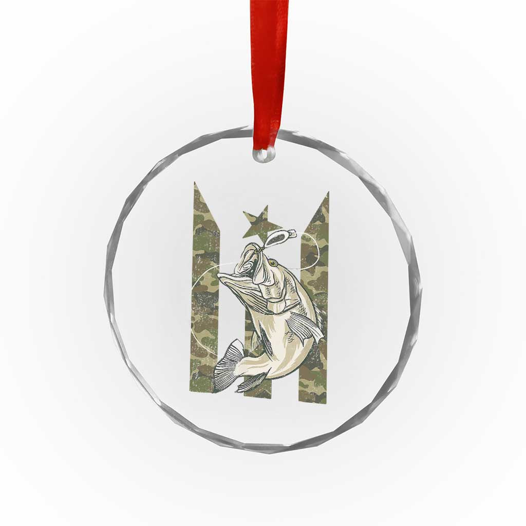 Fishing Puerto Rico Flag Crystal Glass Ornament Bass Fish Fisherman Camo Camouflage US Flag TS10 Print Your Wear