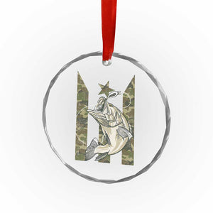 Fishing Puerto Rico Flag Crystal Glass Ornament Bass Fish Fisherman Camo Camouflage US Flag TS10 Print Your Wear