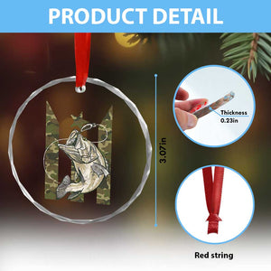 Fishing Puerto Rico Flag Crystal Glass Ornament Bass Fish Fisherman Camo Camouflage US Flag TS10 Print Your Wear