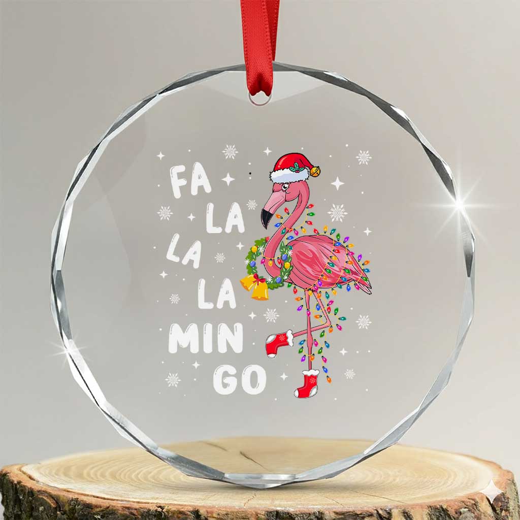 Flamingo Crystal Glass Ornament Hawaii Christmas Xmas Lights Tree TS10 Transparent Glass 3'' Circle Print Your Wear