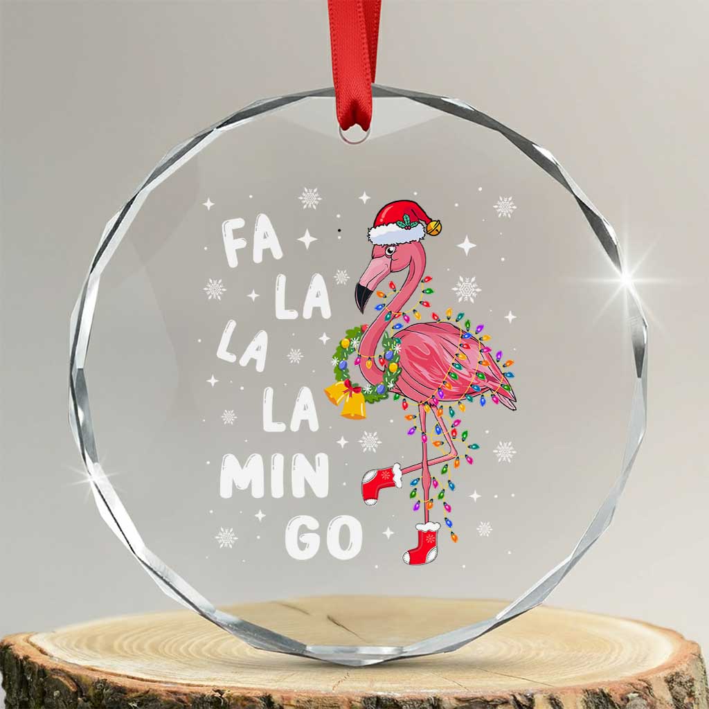 Flamingo Crystal Glass Ornament Hawaii Christmas Xmas Lights Tree TS10 Transparent Glass 3'' Circle Print Your Wear