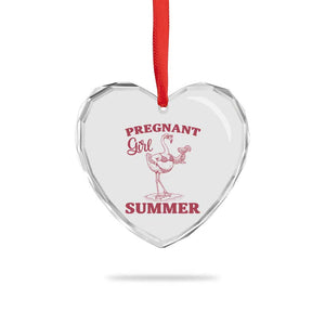 Flamingo Pregnancy Announcement Heart Crystal Glass Ornament Summer Beach Mom To Be Gift