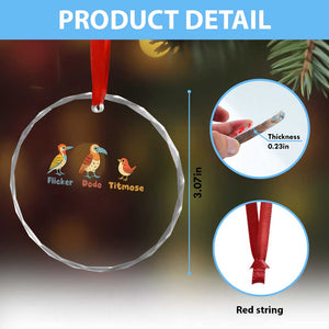 Flicker Dodo Titmouse Subtle FDT Crystal Glass Ornament Funny Bird Lover Nature TS02 Print Your Wear