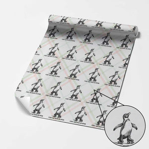 Flight Was Never An Option Wrapping Paper Roll Funny Penguin Roller Skates