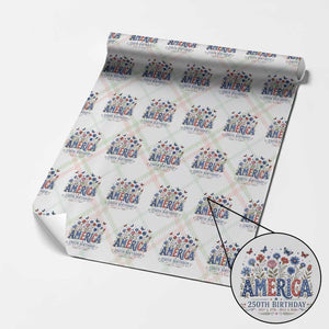 Floral 250th Anniversary Wrapping Paper Roll Wildflower Independence Day 250 Years Birthday 1776 2026 TS10 Christmas Plaid Print Your Wear