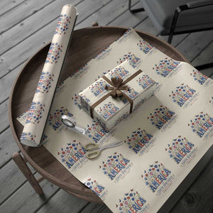 Floral 250th Anniversary Wrapping Paper Roll Wildflower Independence Day 250 Years Birthday 1776 2026 TS10 Beige Print Your Wear