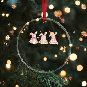 Floral Bunny Easter Crystal Glass Ornament Shabby Chic Rose Pattern TS12 Print Your Wear