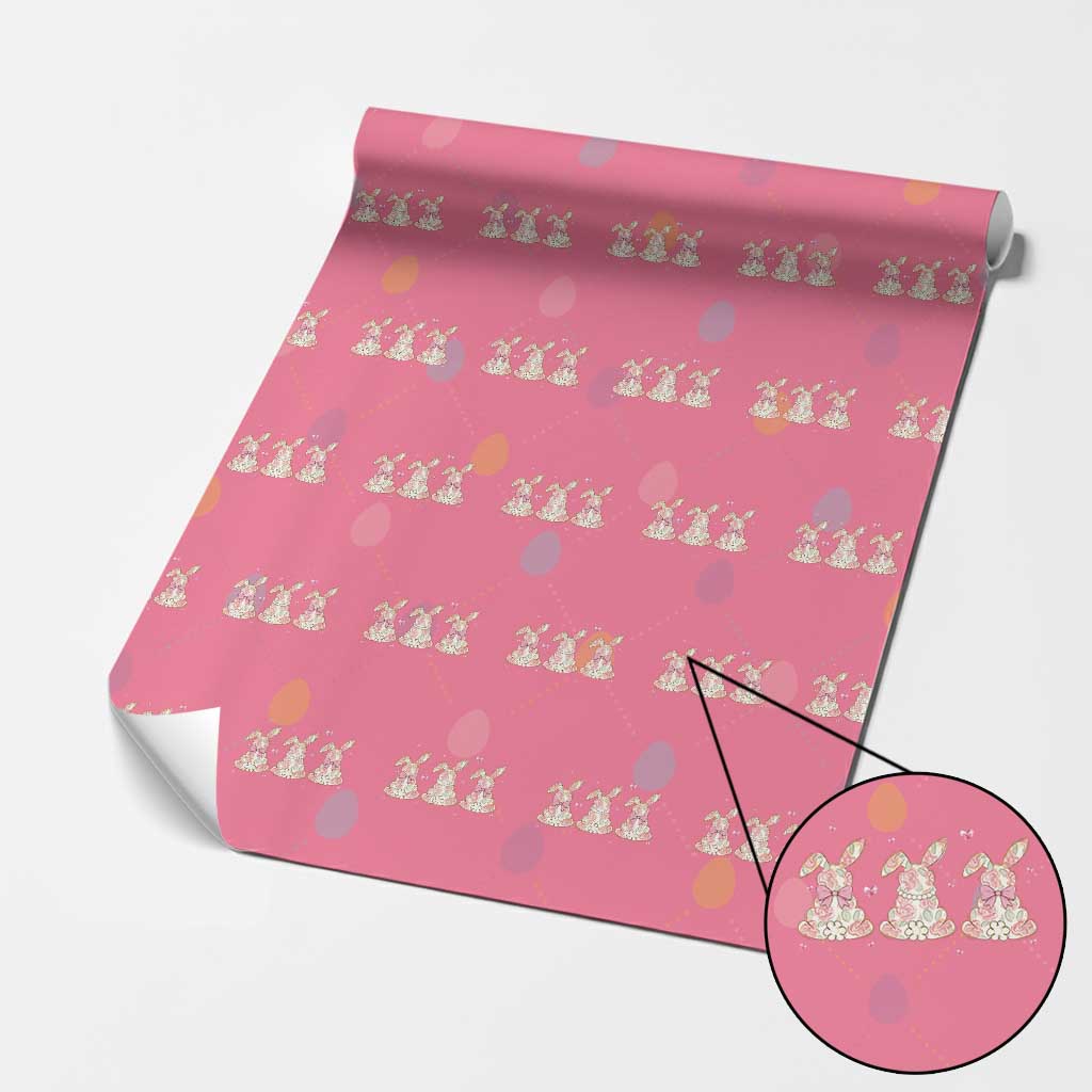 Floral Bunny Easter Wrapping Paper Roll Shabby Chic Rose Pattern TS12 Pink Print Your Wear