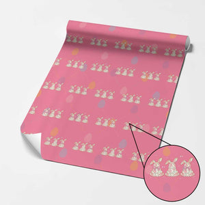 Floral Bunny Easter Wrapping Paper Roll Shabby Chic Rose Pattern TS12 Pink Print Your Wear