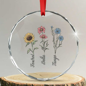 Floral FDT Foxtrot Delta Tango Crystal Glass Ornament Funny Offensive Retro - Print Your Wear