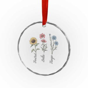 Floral FDT Foxtrot Delta Tango Crystal Glass Ornament Funny Offensive Retro - Print Your Wear