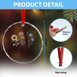 Floral FDT Foxtrot Delta Tango Crystal Glass Ornament Funny Offensive Retro - Print Your Wear