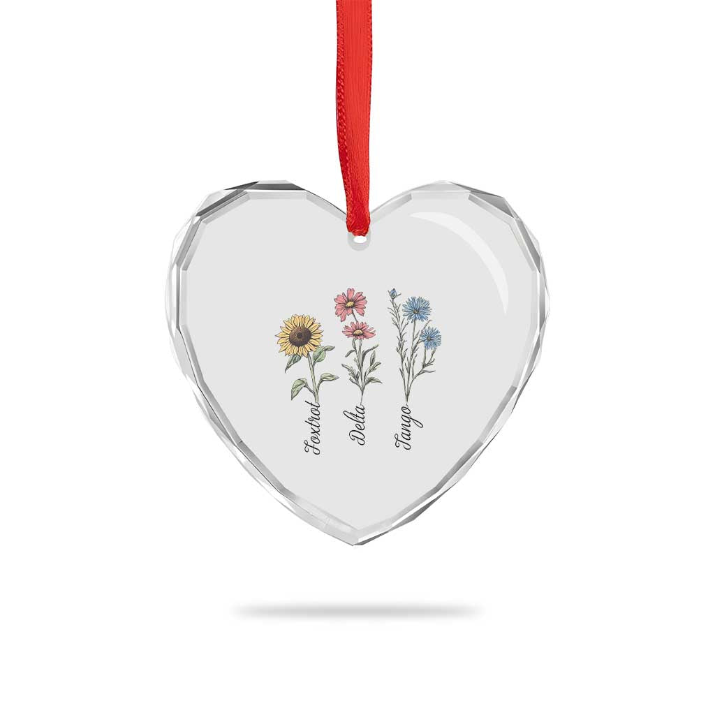 Floral FDT Foxtrot Delta Tango Heart Crystal Glass Ornament Funny Offensive Retro TS02 Print Your Wear