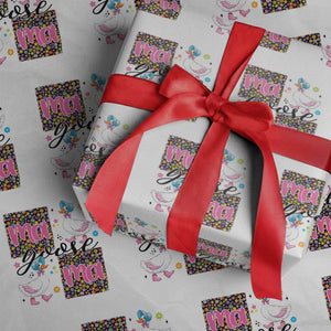 Floral Mama Goose Wrapping Paper Roll Coquette Vintage Aesthetic Geese Mom Mothers Day TS02 White Print Your Wear
