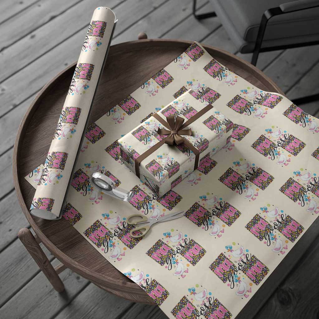 Floral Mama Goose Wrapping Paper Roll Coquette Vintage Aesthetic Geese Mom Mothers Day TS02 Beige Print Your Wear