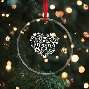 Floral Mama Heart Graphic Crystal Glass Ornament Mothers Day Flower Gift TS12 Print Your Wear