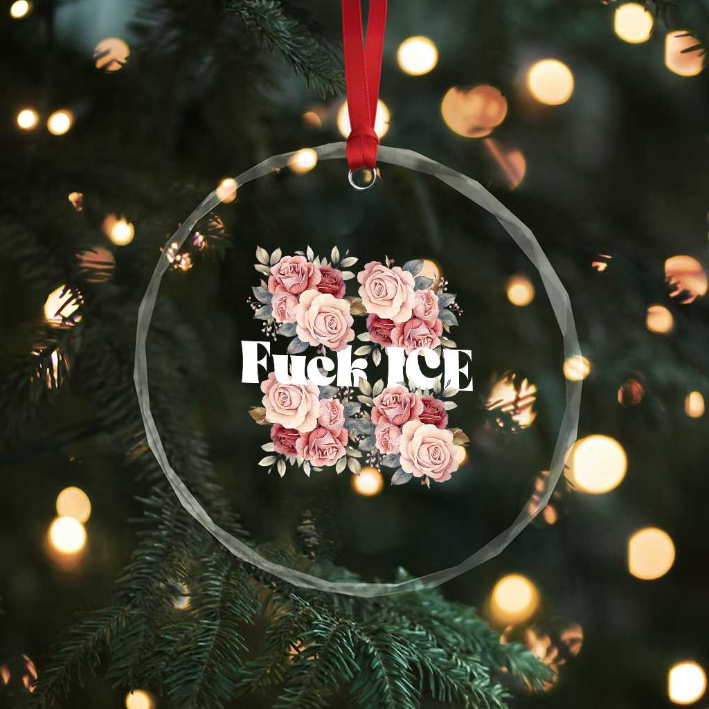 Floral Protest Against Ice Crystal Glass Ornament Justice and Freedom Political Resistance TS02 Print Your Wear
